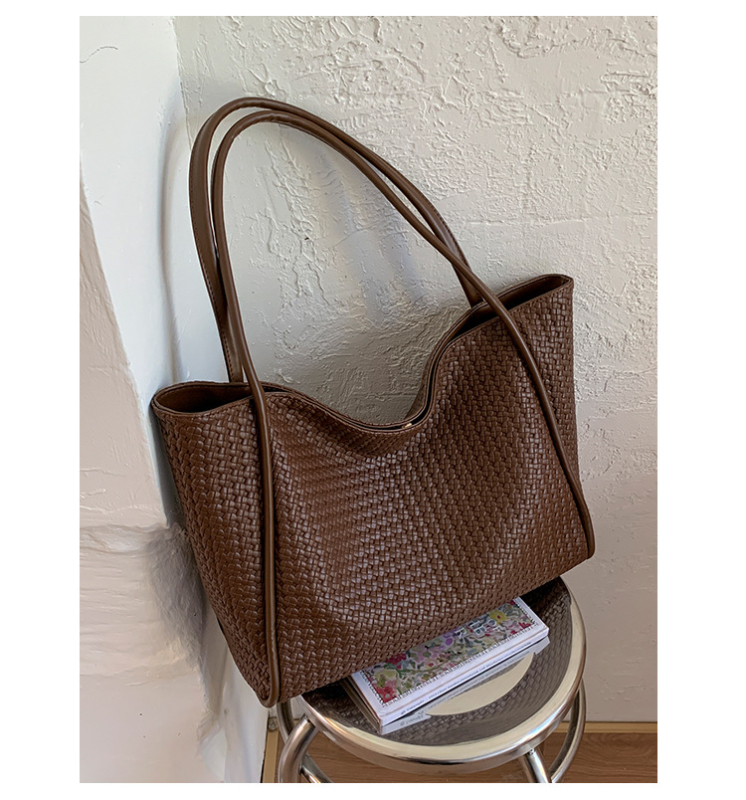 Γυναικεία vintage tote τσάντα – PU δέρμα, κάθετος τετράγωνος σχήματος, μαγνητικό κλείσιμο, κρυφή τσέπη με φερμουάρ, δύο ιμάντες ώμου