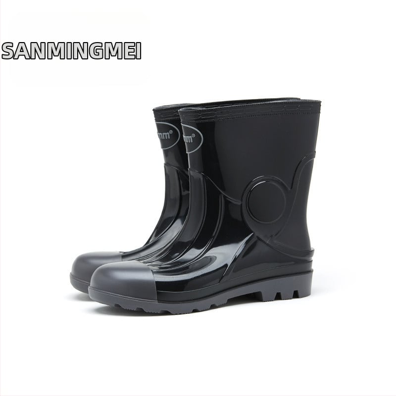 Cizmă de ploaie pentru bărbați, până la gambe, impermeabilă, antiderapante, rezistente la uzură, model camuflaj