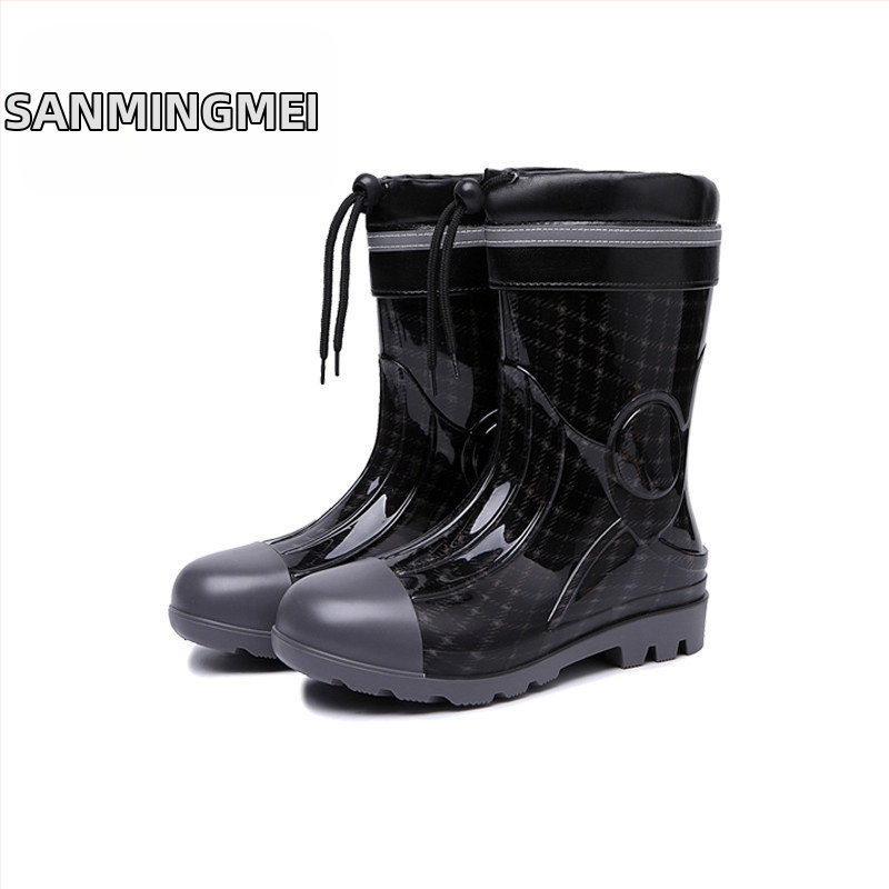 Cizmă de ploaie pentru bărbați, până la gambe, impermeabilă, antiderapante, rezistente la uzură, model camuflaj