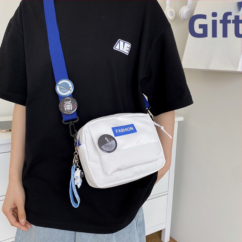 Nylon crossbody torba, ulični stil, zatvarač i džep za telefon