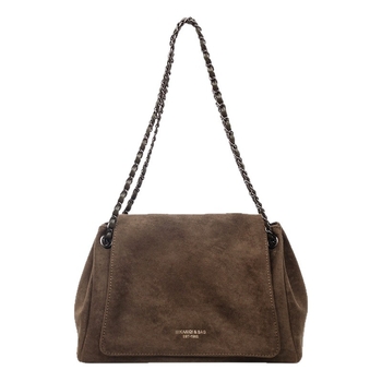 Τσάντα crossbody από σουέντ - αστικός μινιμαλιστικός στιλ; άνοιγμα με καπάκι; κρυφή τσέπη με φερμουάρ; θήκη για κινητό; επένδυση πολυεστέρα