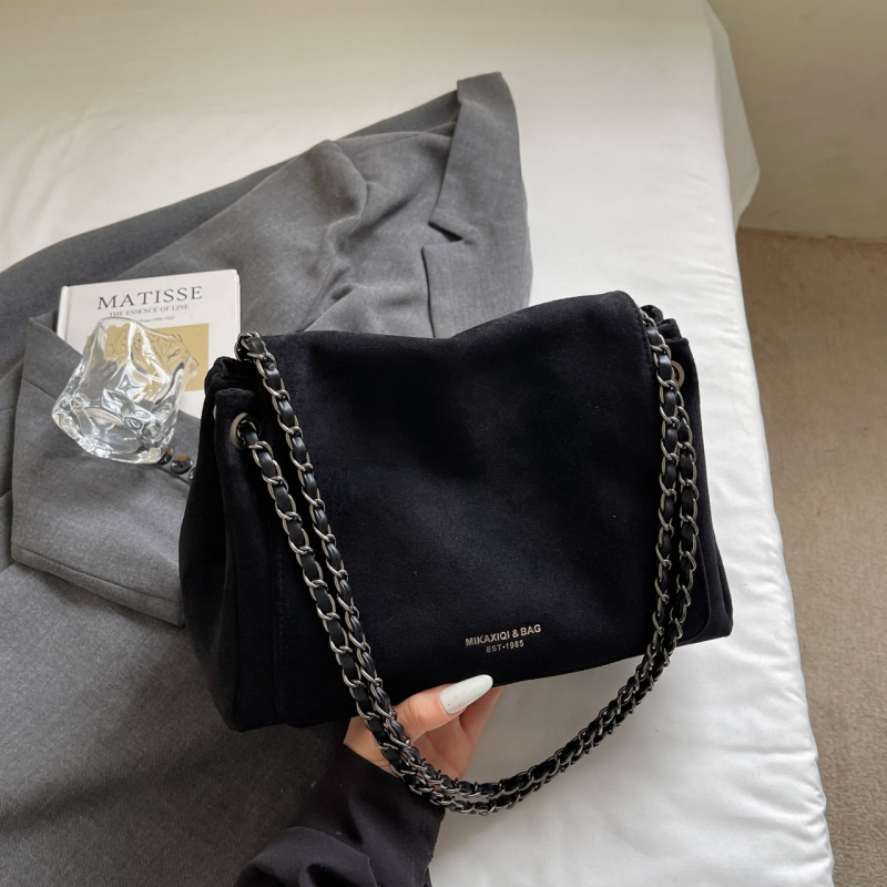 Τσάντα crossbody από σουέντ - αστικός μινιμαλιστικός στιλ; άνοιγμα με καπάκι; κρυφή τσέπη με φερμουάρ; θήκη για κινητό; επένδυση πολυεστέρα