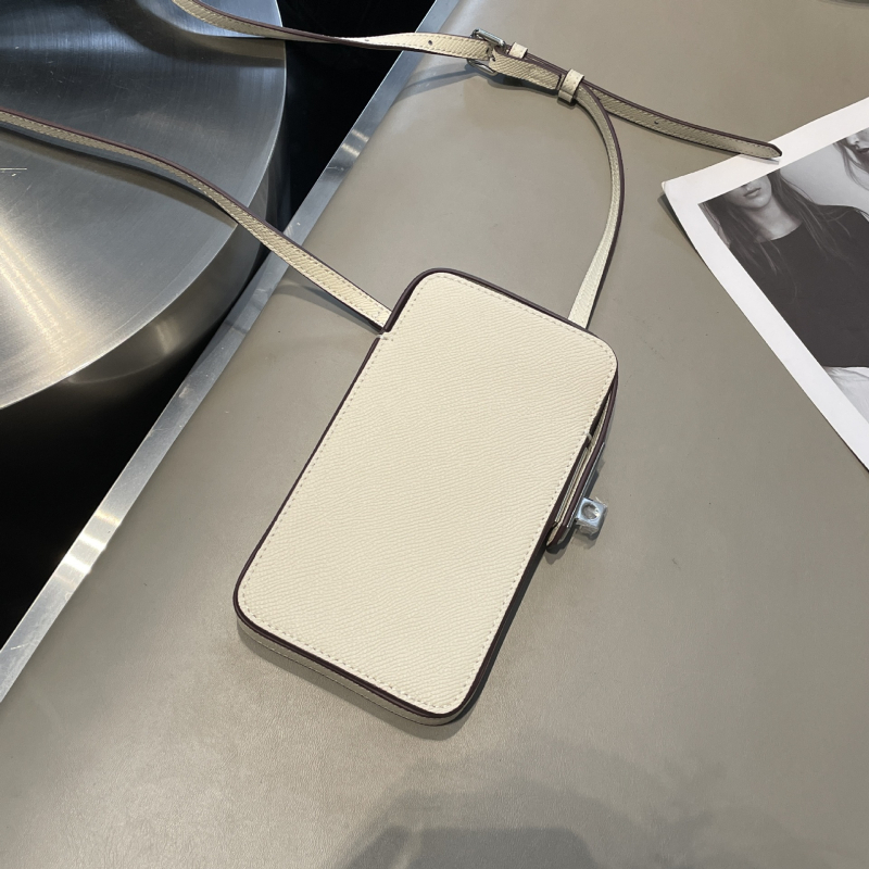 Crossbody torbica za mobitel od prave kože s otiskom dlana, kutijast oblik, zatvaranje zaklopkom