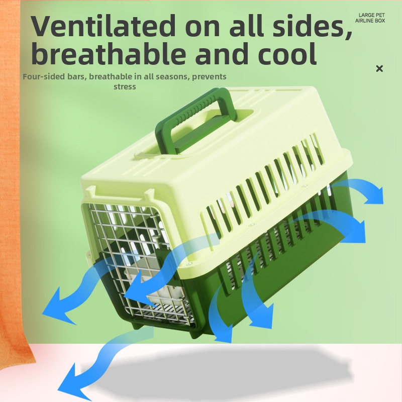 Plastový transportný box pre domáce zvieratá, 48L, karikatúrny vzor, preprava mačiek a psov