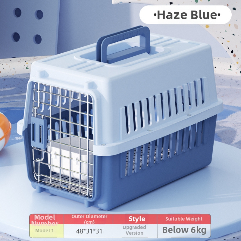 Carrier din plastic pentru animale, 48L, model Cartoon, transport pentru pisici și câini