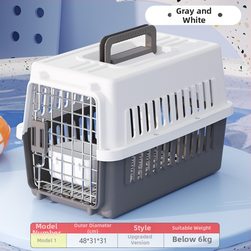 Carrier din plastic pentru animale, 48L, model Cartoon, transport pentru pisici și câini