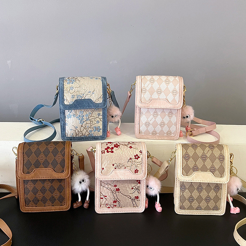 PU crossbody mala kvadratna torbica - ulični stil, vertikalni kvadratni oblik, zatvaranje poklopcem, ID džep, jedna naramenica