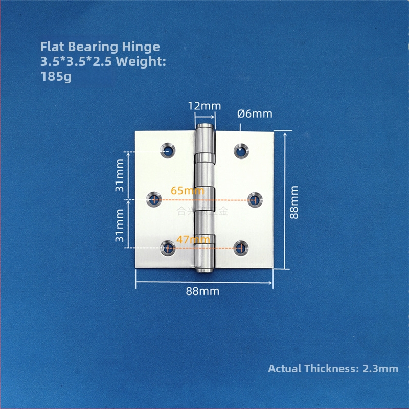Szekrényajtó zsanér, rozsdamentes acélból, csiszolt felület, lapos nyitású modell, modern minimalista dizájn