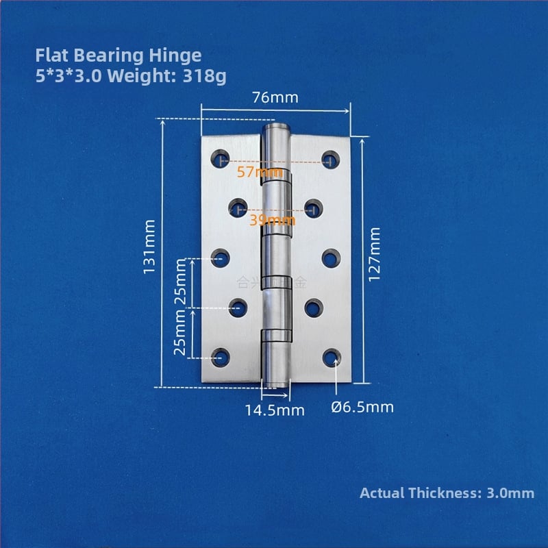 Szekrényajtó zsanér, rozsdamentes acélból, csiszolt felület, lapos nyitású modell, modern minimalista dizájn