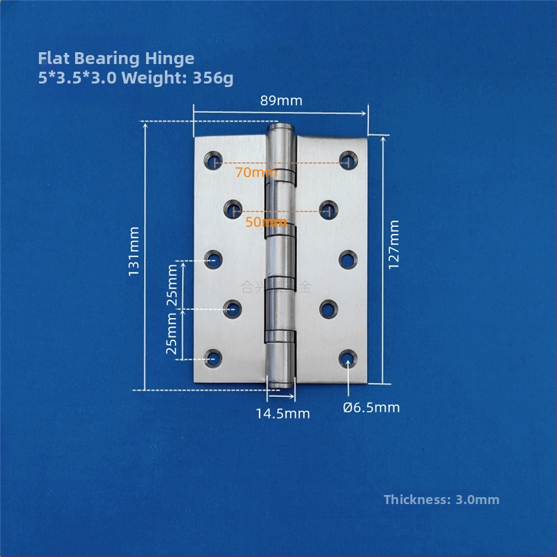 Szekrényajtó zsanér, rozsdamentes acélból, csiszolt felület, lapos nyitású modell, modern minimalista dizájn
