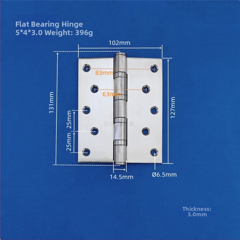 Szekrényajtó zsanér, rozsdamentes acélból, csiszolt felület, lapos nyitású modell, modern minimalista dizájn
