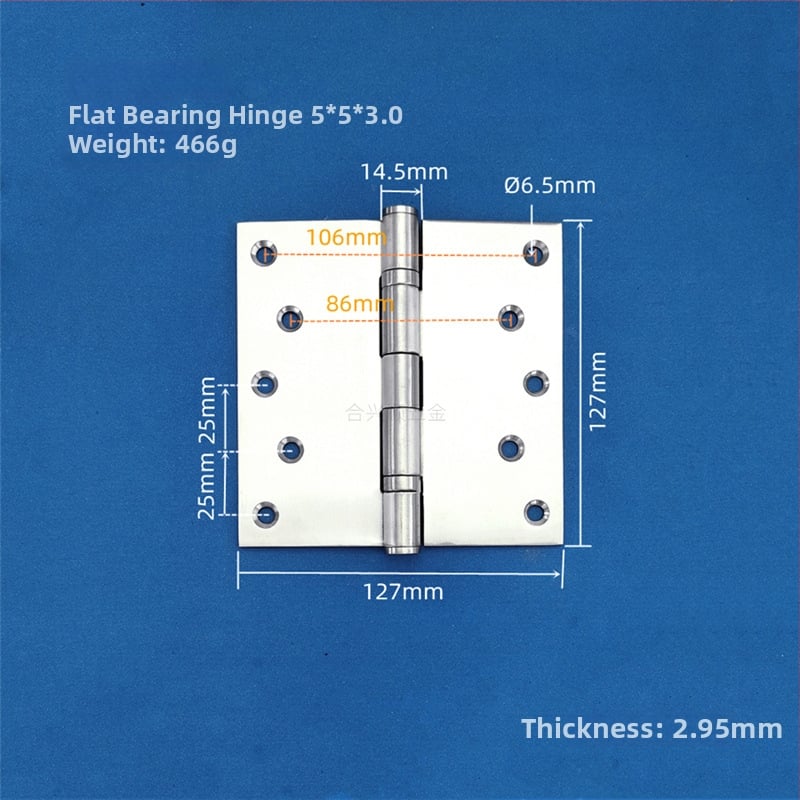Szekrényajtó zsanér, rozsdamentes acélból, csiszolt felület, lapos nyitású modell, modern minimalista dizájn