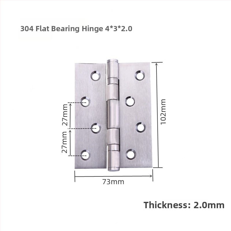 Szekrényajtó zsanér, rozsdamentes acélból, csiszolt felület, lapos nyitású modell, modern minimalista dizájn