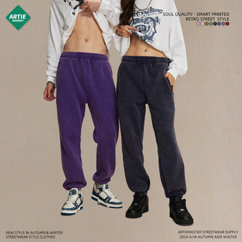 ArtieMaster férfi Batik fleece-béléses sportnadrág, laza szabású, középmagas derekú, 52% pamut, 360 g, tél 2023