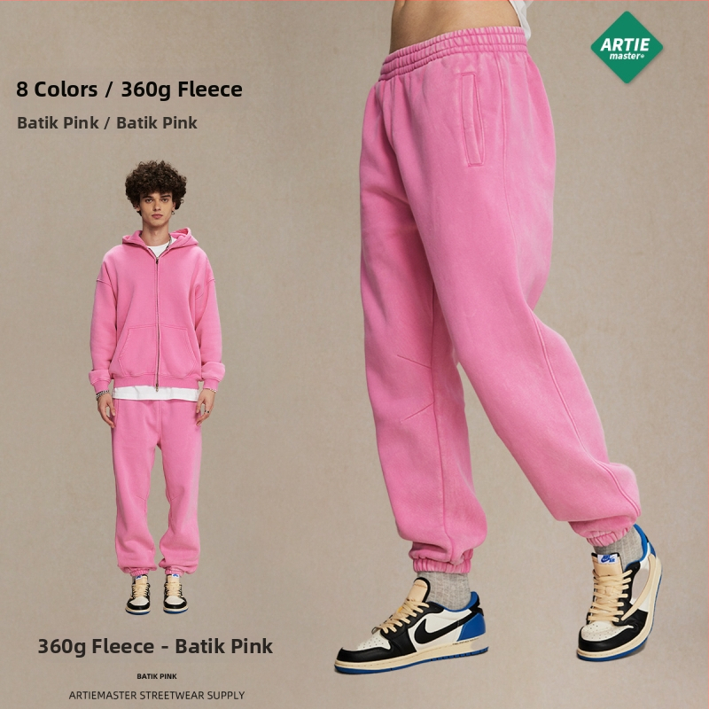 ArtieMaster férfi Batik fleece-béléses sportnadrág, laza szabású, középmagas derekú, 52% pamut, 360 g, tél 2023