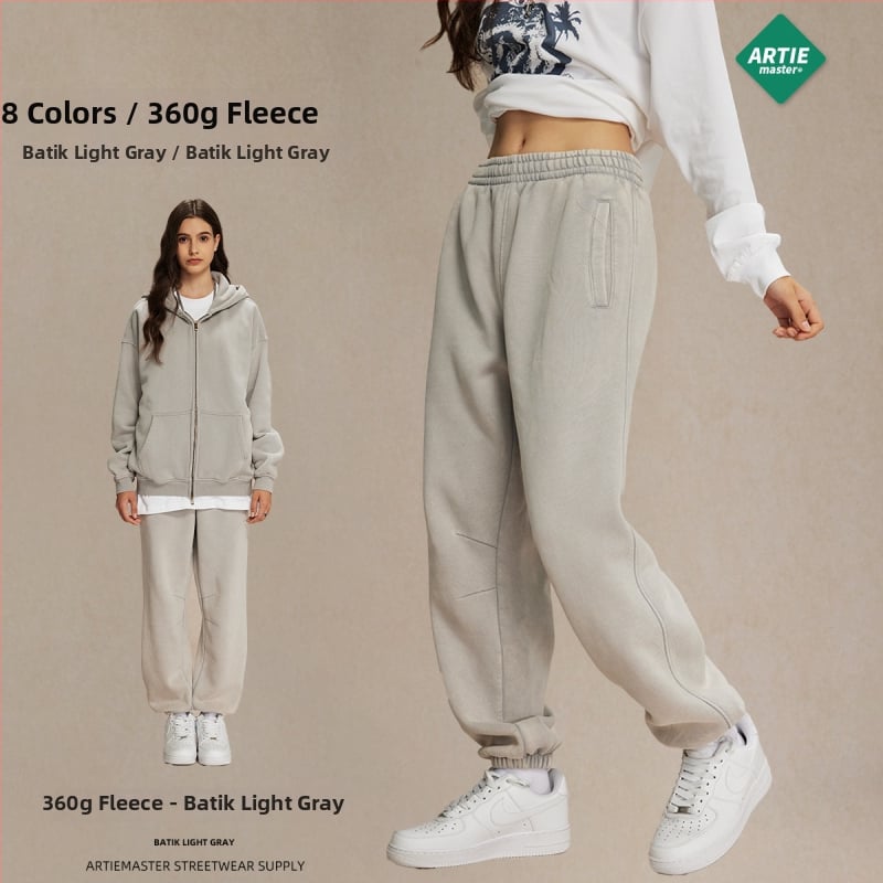 ArtieMaster férfi Batik fleece-béléses sportnadrág, laza szabású, középmagas derekú, 52% pamut, 360 g, tél 2023