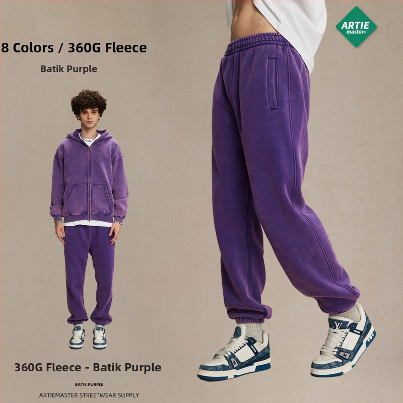 ArtieMaster férfi Batik fleece-béléses sportnadrág, laza szabású, középmagas derekú, 52% pamut, 360 g, tél 2023