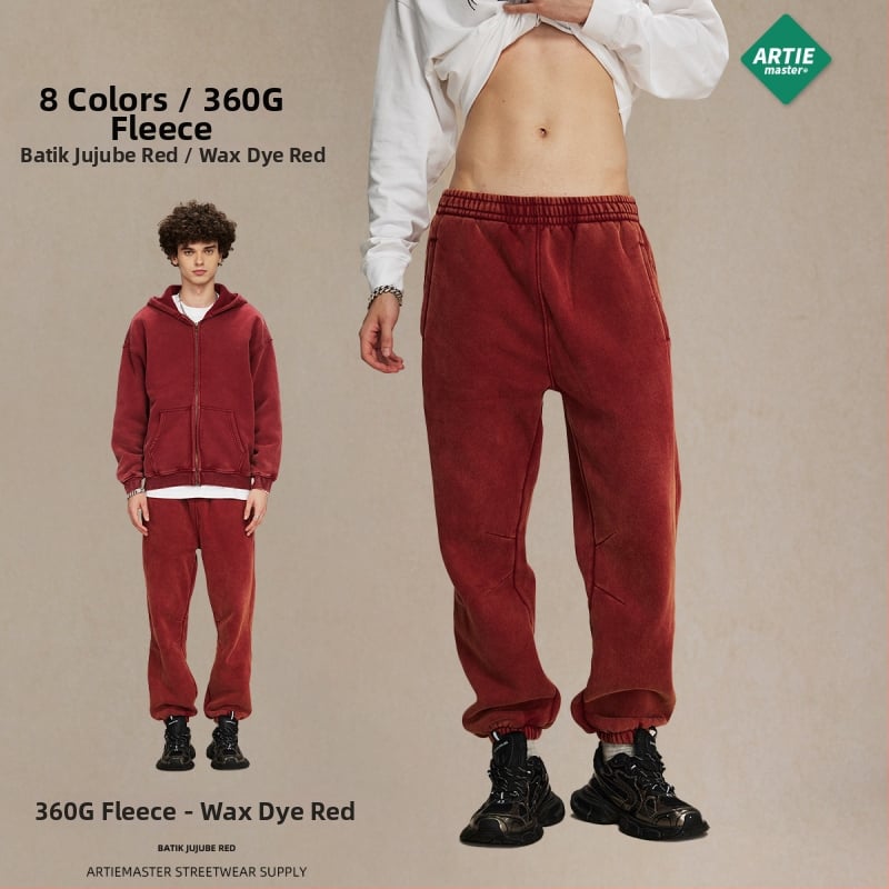 ArtieMaster férfi Batik fleece-béléses sportnadrág, laza szabású, középmagas derekú, 52% pamut, 360 g, tél 2023