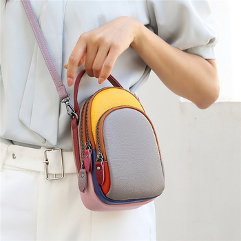 Ženska torba od prave kože, oblik školjke, sa zipom, koža prvog sloja, crossbody
