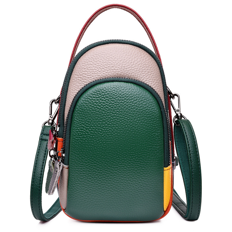 Ženska torba od prave kože, oblik školjke, sa zipom, koža prvog sloja, crossbody