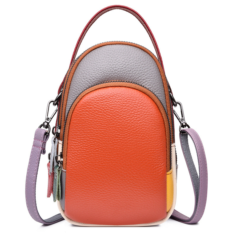Ženska torba od prave kože, oblik školjke, sa zipom, koža prvog sloja, crossbody