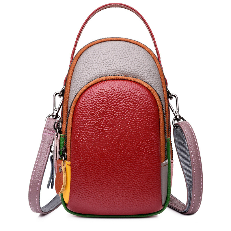Ženska torba od prave kože, oblik školjke, sa zipom, koža prvog sloja, crossbody