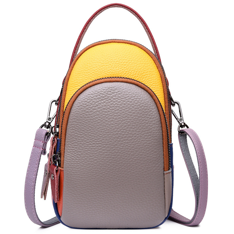 Ženska torba od prave kože, oblik školjke, sa zipom, koža prvog sloja, crossbody