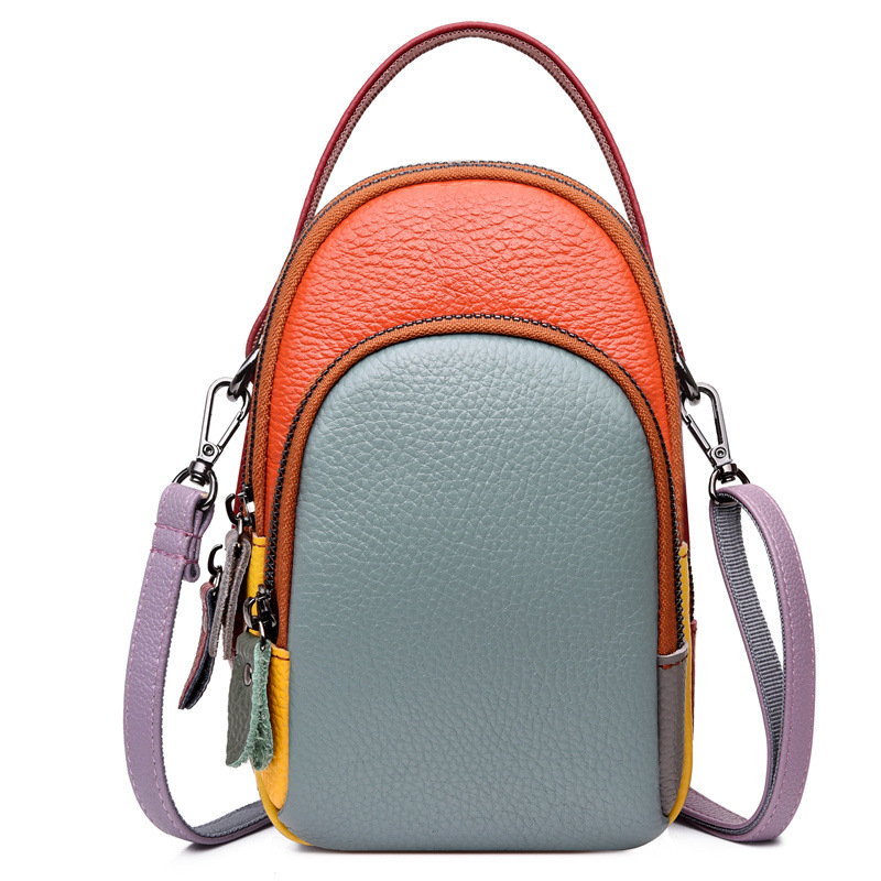 Ženska torba od prave kože, oblik školjke, sa zipom, koža prvog sloja, crossbody