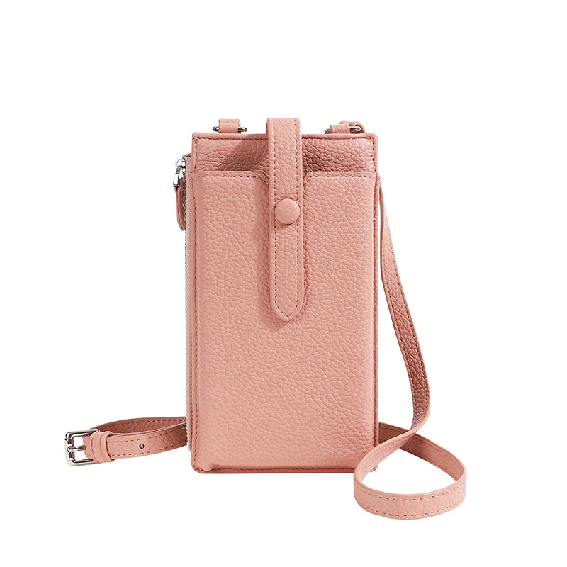 PU-ból készült mobiltelefon-táska cipzárral, függőleges négyzetes forma, női crossbody vállon, városi minimalist stílus