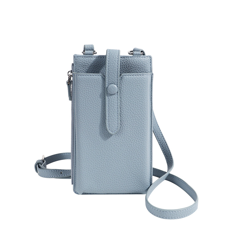 PU-ból készült mobiltelefon-táska cipzárral, függőleges négyzetes forma, női crossbody vállon, városi minimalist stílus