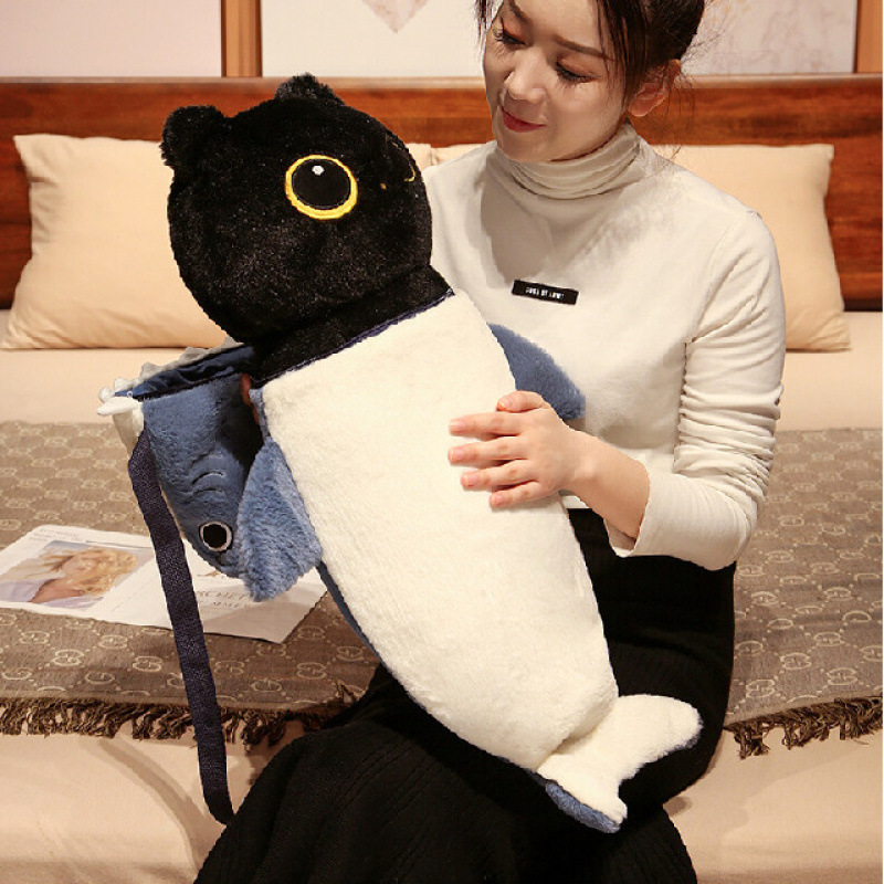 Дълга плюшена възглавница под формата на котка, голяма възглавница за краката в леглото, пълнена с PP памук, персонализирана по чертеж