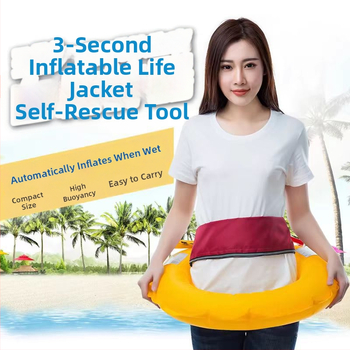 Αυτόματη Φουσκωτή Ζώνη Σωσίβιου με Μεγάλη Πλευστότητα – για Ψάρεμα, Φορητό Επείγον Σωσίβιο για Αυτοκίνητο/Πλοίο, Μοντέλο JHJSYD-JDK, Με δυνατότητα Προσαρμογής