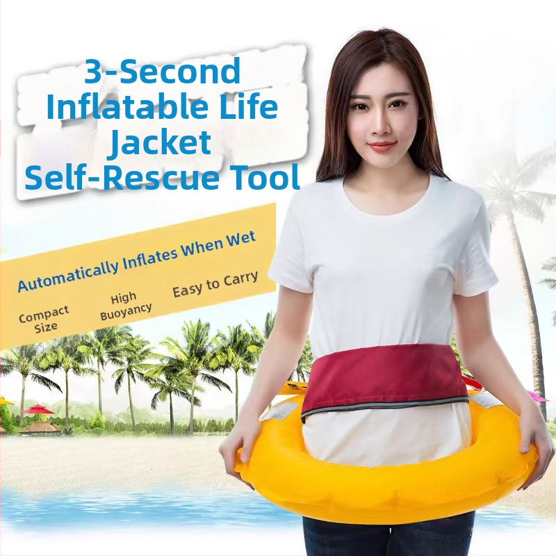 Αυτόματη Φουσκωτή Ζώνη Σωσίβιου με Μεγάλη Πλευστότητα – για Ψάρεμα, Φορητό Επείγον Σωσίβιο για Αυτοκίνητο/Πλοίο, Μοντέλο JHJSYD-JDK, Με δυνατότητα Προσαρμογής