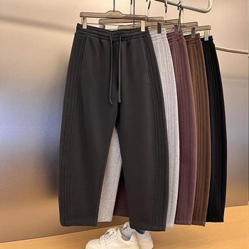 Férfi egyenes szabású sportos-napi nadrág - mikroelasztikus poliészter, középső derék, egyenes szár, mindennapi viselet, őszi szezon, 2025 tavaszi kiadás