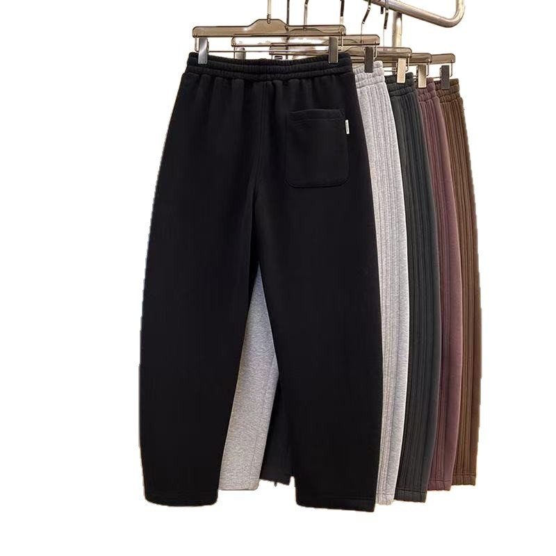 Férfi egyenes szabású sportos-napi nadrág - mikroelasztikus poliészter, középső derék, egyenes szár, mindennapi viselet, őszi szezon, 2025 tavaszi kiadás