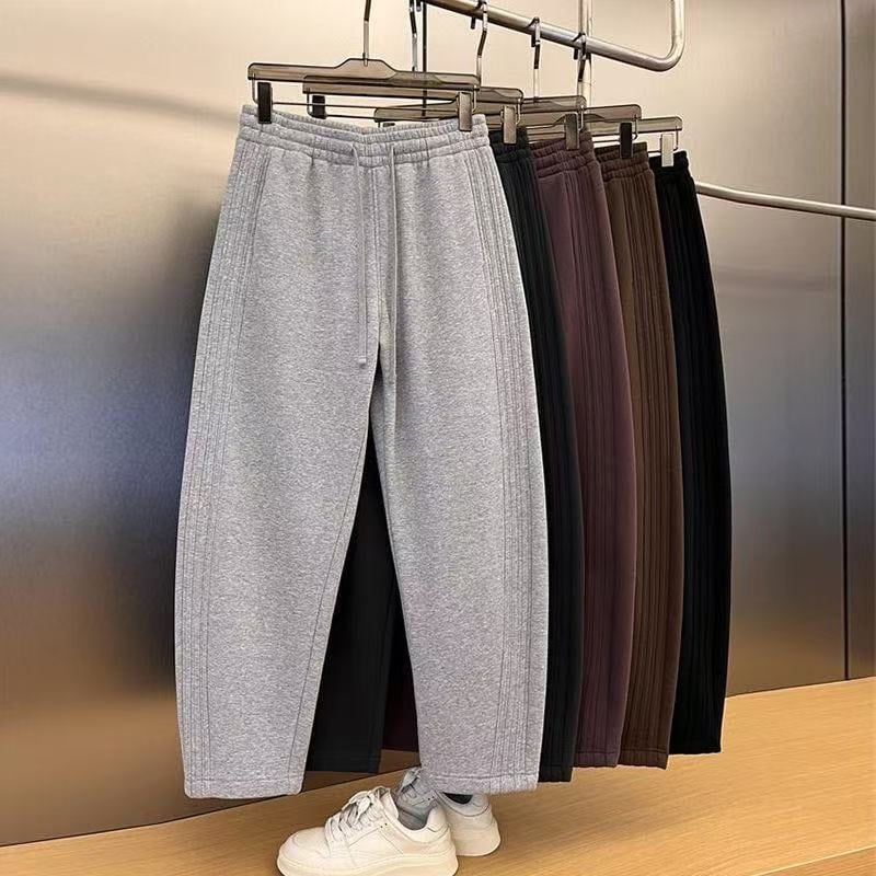 Férfi egyenes szabású sportos-napi nadrág - mikroelasztikus poliészter, középső derék, egyenes szár, mindennapi viselet, őszi szezon, 2025 tavaszi kiadás