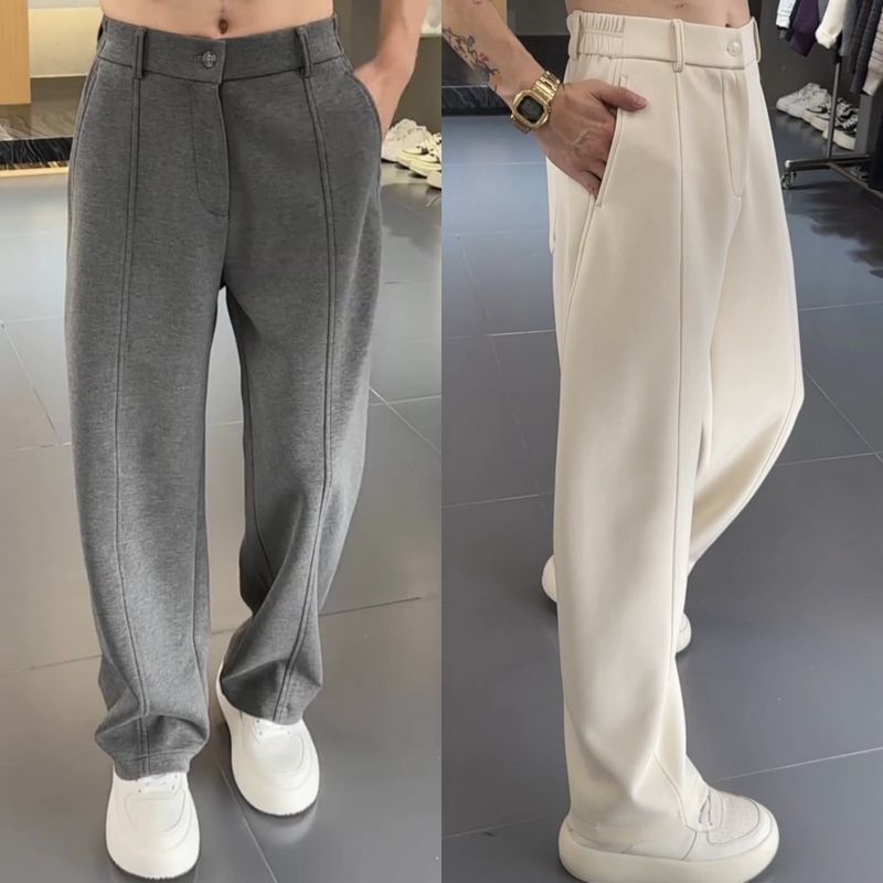 Férfi egyenes szabású sportnadrág velúr Cupro szálból, vastag anyag, mikroelasztikusság, középmagas derék, egyenes szár (2025 tavasza)