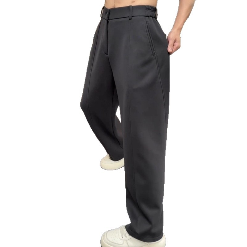 Férfi egyenes szabású sportnadrág velúr Cupro szálból, vastag anyag, mikroelasztikusság, középmagas derék, egyenes szár (2025 tavasza)