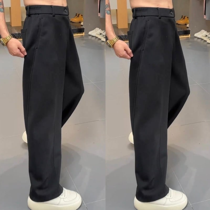 Férfi egyenes szabású sportnadrág velúr Cupro szálból, vastag anyag, mikroelasztikusság, középmagas derék, egyenes szár (2025 tavasza)