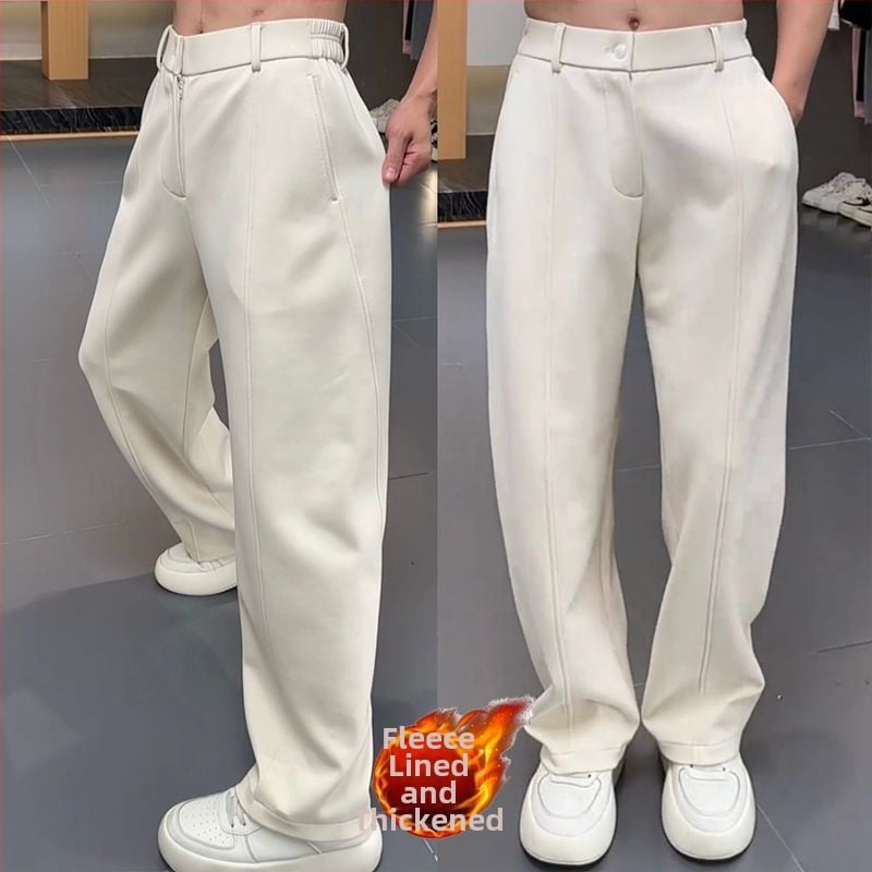 Férfi egyenes szabású sportnadrág velúr Cupro szálból, vastag anyag, mikroelasztikusság, középmagas derék, egyenes szár (2025 tavasza)