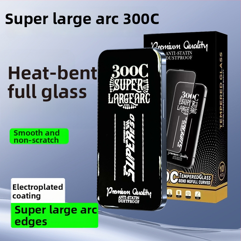 Tempered glass ochranný štít pre iPhone — HD plná obrazovka, odolný voči nárazom a prachu, anti-fingerprint, samoopravný, kompatibilný s iPhone 12/13/14/11 Pro Max