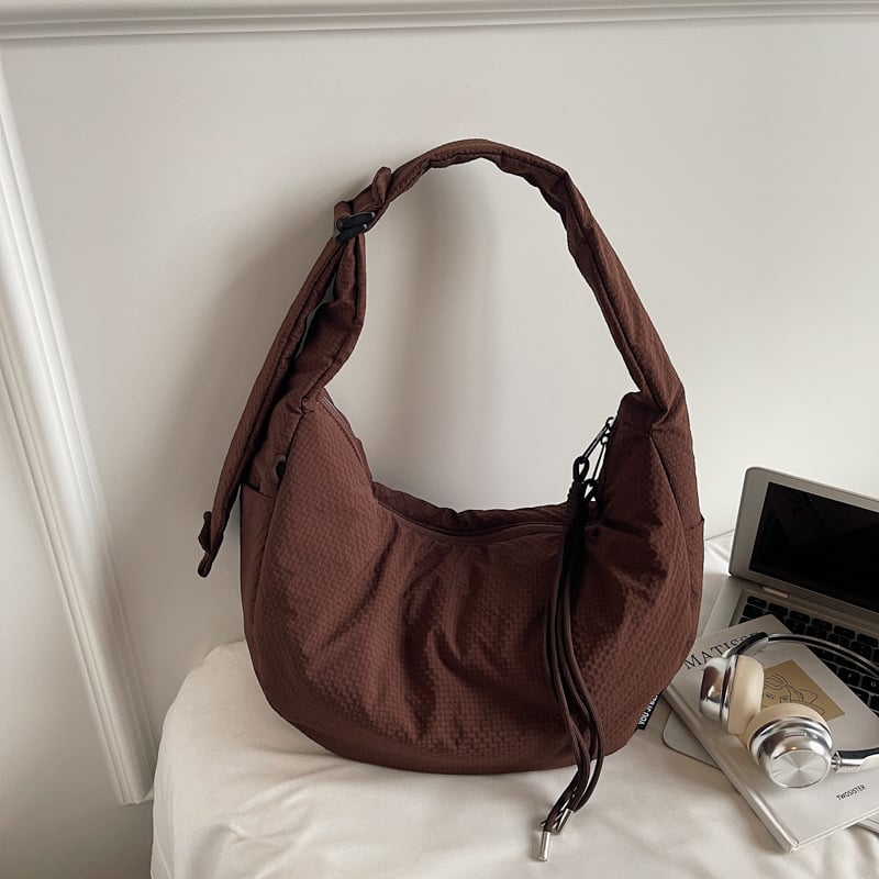 Dumpling torba od platna, oblik dumplinga, zatvaranje na zip, unutarnji džep s zipom i džep za telefon, poliester podstava