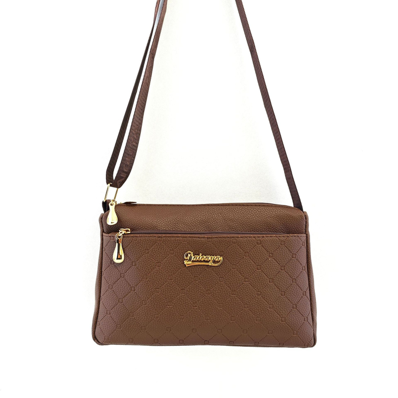 Deoia PU bőr crossbody táska Lychee textúrával, vízszintes négyzet alakú, cipzáras nyitás, belső zipzáras zseb és telefon zseb, egyrészes vállpánt