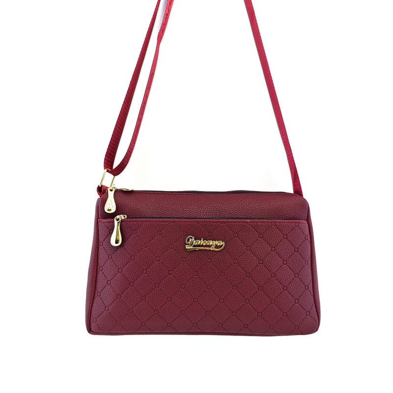 Deoia PU bőr crossbody táska Lychee textúrával, vízszintes négyzet alakú, cipzáras nyitás, belső zipzáras zseb és telefon zseb, egyrészes vállpánt