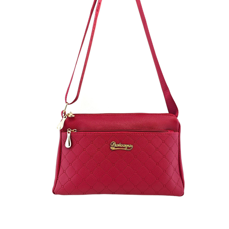 Deoia PU bőr crossbody táska Lychee textúrával, vízszintes négyzet alakú, cipzáras nyitás, belső zipzáras zseb és telefon zseb, egyrészes vállpánt