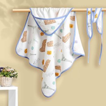 Zitong lélegező újszülött átölelő kendő — gyapotfonal, egész éves használat, újszülötteknek, minták: állatok, mesefigurák, virágok, alakok