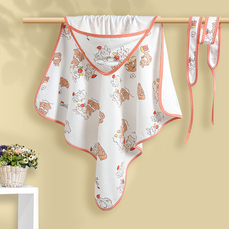 Zitong lélegező újszülött átölelő kendő — gyapotfonal, egész éves használat, újszülötteknek, minták: állatok, mesefigurák, virágok, alakok