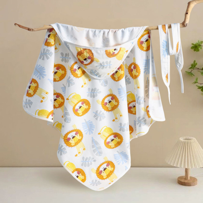 Zitong lélegező újszülött átölelő kendő — gyapotfonal, egész éves használat, újszülötteknek, minták: állatok, mesefigurák, virágok, alakok