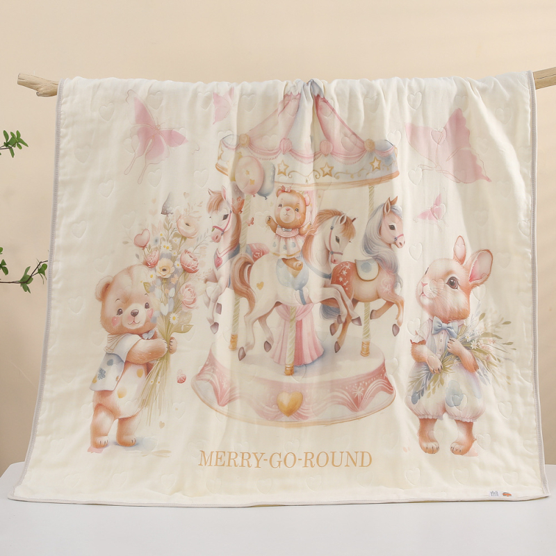 Babák és gyerekek fürdőtörölközője, 6 rétegű géz, 470 g, karikatúra nyomtatás, újszülötttől 6 éves korig, testreszabható