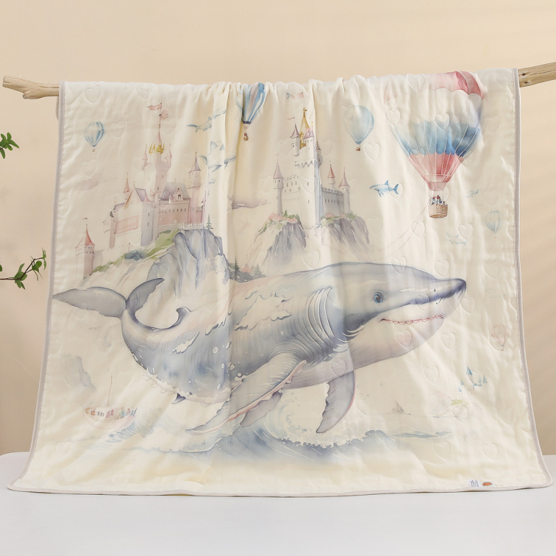 Babák és gyerekek fürdőtörölközője, 6 rétegű géz, 470 g, karikatúra nyomtatás, újszülötttől 6 éves korig, testreszabható